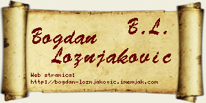 Bogdan Ložnjaković vizit kartica